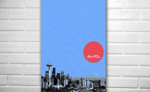 City art Skyline Seattle – Dagens poster