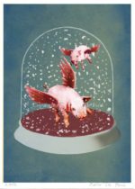 2 flying pigs in snow globe (og nej, jeg tar' ikke p.. på dig) – Dagens Poster