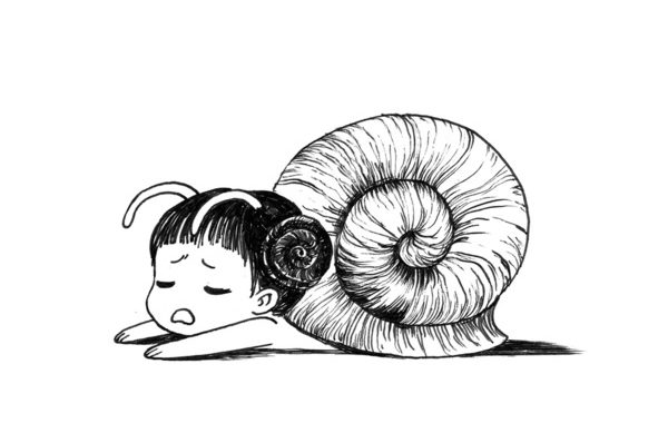 snailgirl-poster-plakat-illustration-kunst-art-print-boernevaerelset