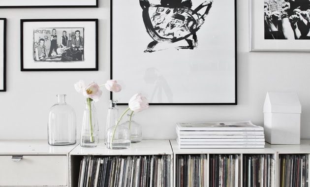 indretning-sort-hvid-bolig-kunst-billedvaeg