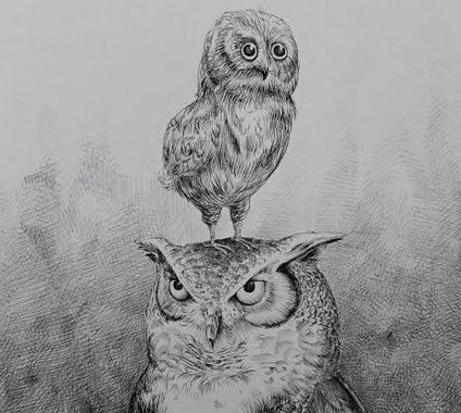 morten-loefberg-ugle-farogsoen-illustration-kunst-art-poster